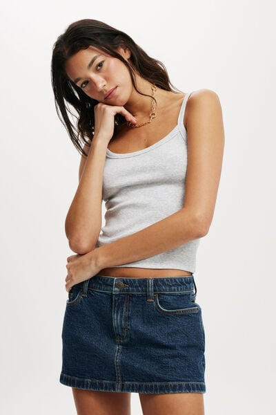 Goldie Rib Scoop Cami, GREY MARLE
