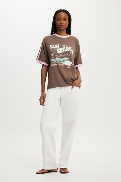Vacay Graphic Tee, SUN SEASON / PINECONE BROWN