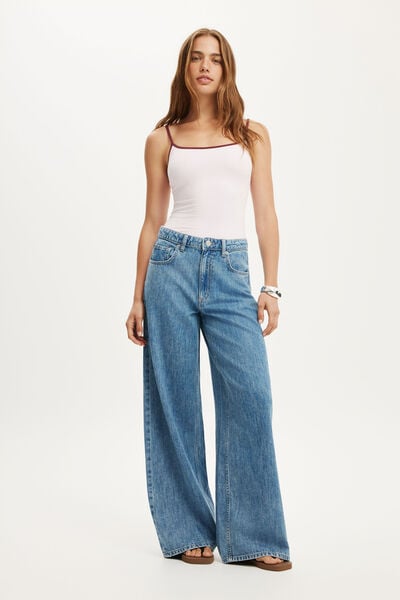 High Rise Wide Jean, PISCES BLUE