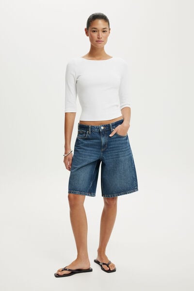 Baggy Denim Short, SCORPIO BLUE