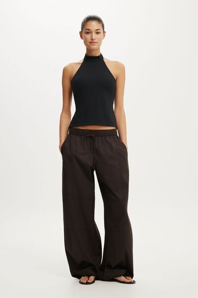 Hold Me Halter Twist Back, BLACK