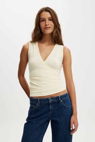 Marlo Wrap Tank, VANILLA GLOW