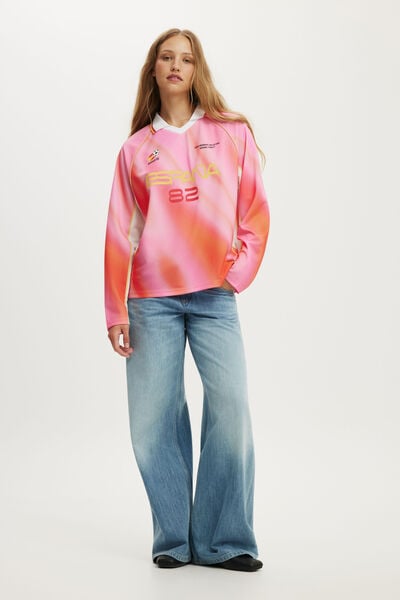 Lcn Long Sleeve Graphic Football Jersey, LCN FCL FIFA ESPANA / SACHET PINK