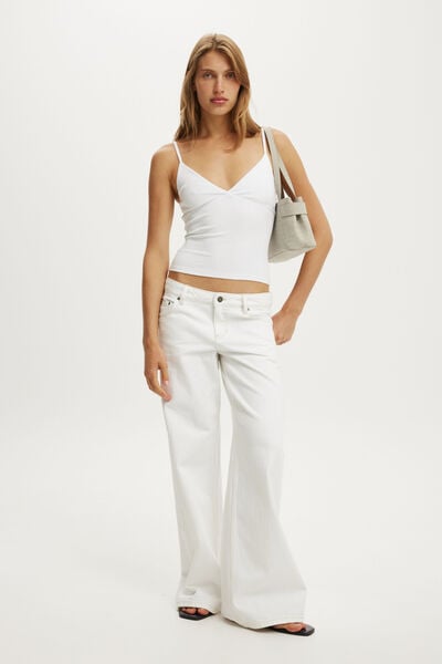 Rib Cami, WHITE