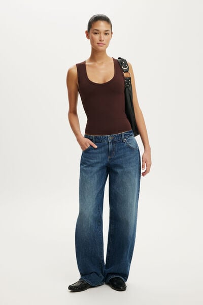Hold Me V Neck Tank, DARK OAK