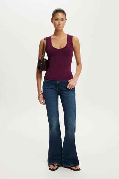 Hold Me V Neck Tank, BLACKBERRY BELLE