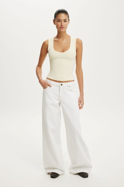 Hold Me V Neck Tank, VANILLA GLOW