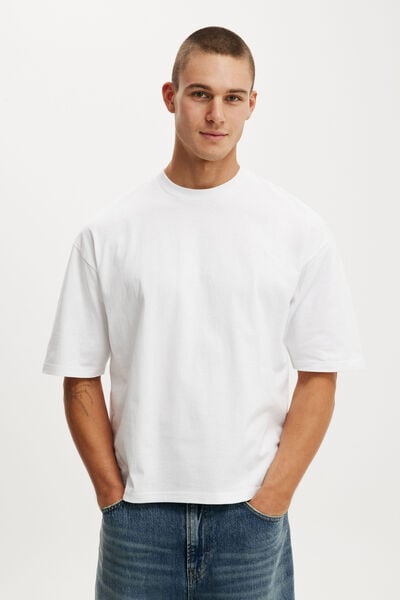 Cropped Fit T-Shirt, WHITE