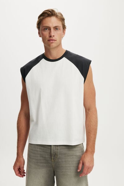 Cropped Fit Muscle, VINTAGE WHITE / WASHED BLACK