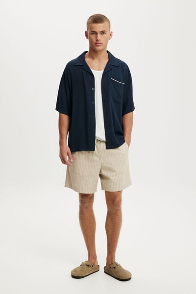 Easy Short, SAND PINSTRIPE