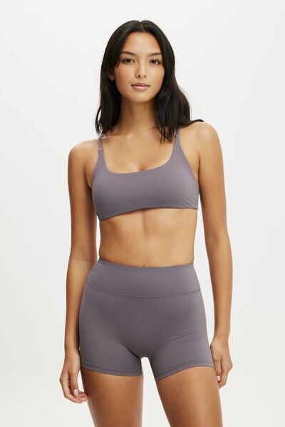 Ultra Luxe Strappy Cross Back Crop, VIOLET GREY